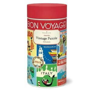 Cavallini 1000 Piece Jigsaw Puzzle, Vintage Travel Bon Voyage